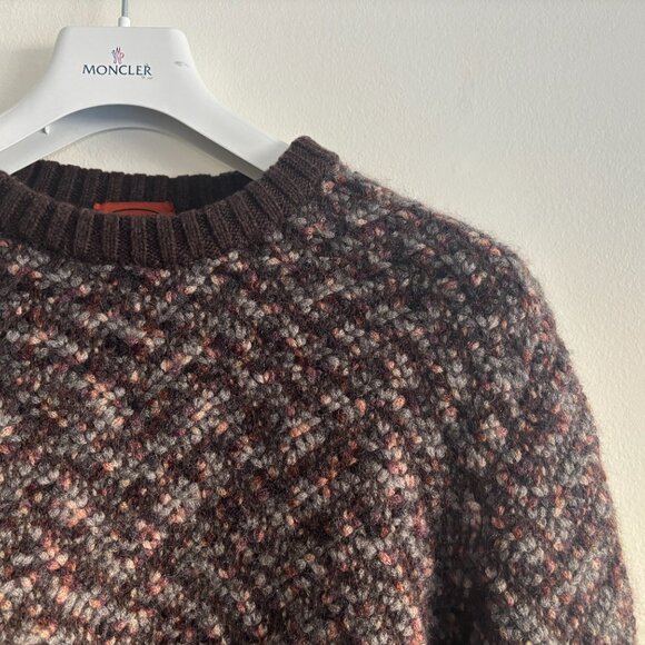Missoni Chunky Multicolor Mohair Wool Herringbone Crewneck Sweater Large -XL - Picture 2 of 10
